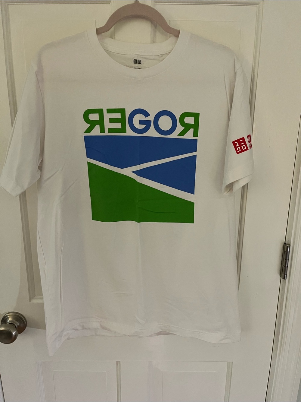 🌟Uniqlo/Roger Federer 2019 USOpen White Go Roger TShirt Size Large